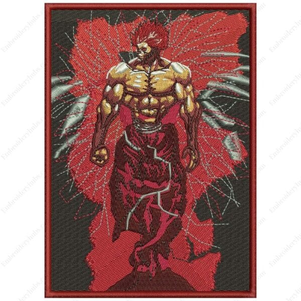 Yujiro Hanma Embroidery Design - Baki Anime Embroidery Design