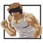 Baki Fight Pose Embroidery Design - Baki Anime Embroidery Design