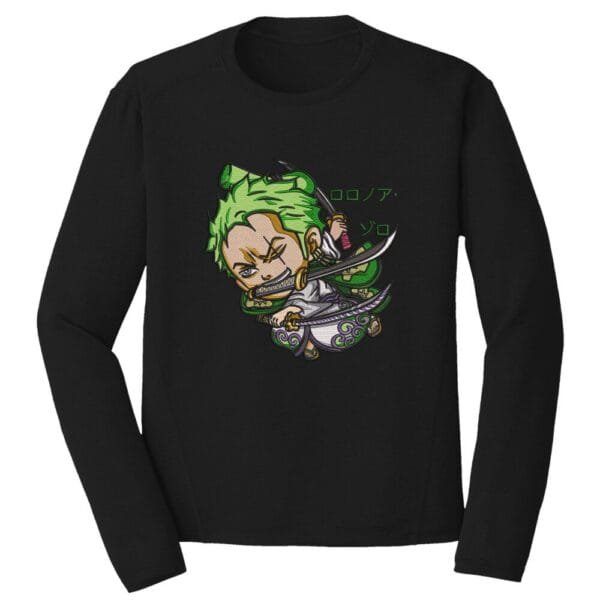 Zoro Chibi Embroidery Design - One Piece Anime Embroidery Design