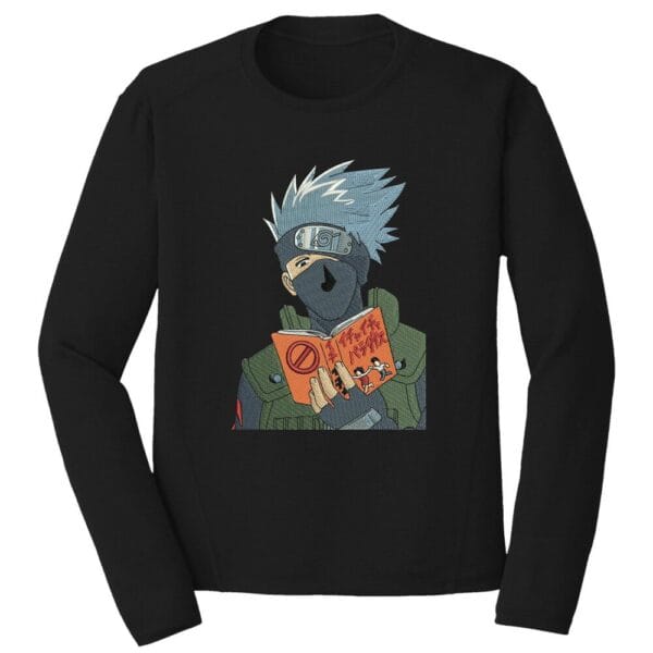 Kakashi Reading Embroidery Design - Naruto Anime Embroidery Design