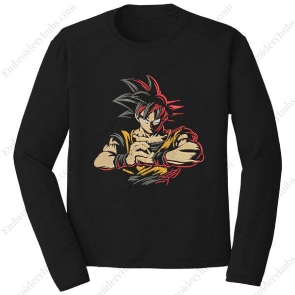Goku Embroidery Design - Dragon Ball Anime Embroidery Design