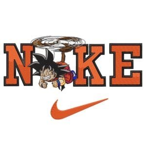 Kid Goku Nike Embroidery Design - Dragon Ball Nike Anime Embroidery Design