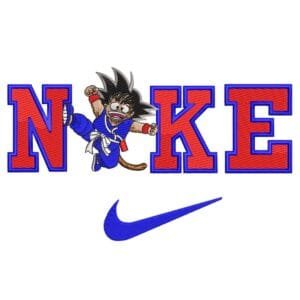 Kid Goku Nike Embroidery Design - Dragon Ball Nike Anime Embroidery Design