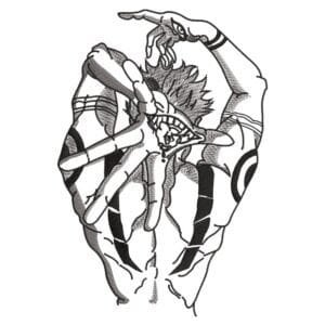 Sukuna Back Embroidery Design - Jujutsu Kaisen Anime Embroidery Design