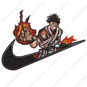 Sukuna Swoosh Embroidery Design - Jujutsu Kaisen Nike Anime Embroidery Design