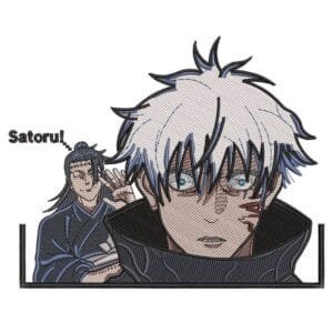 Gojo Kenjaku Embroidery Design - Jujutsu Kaisen Anime Embroidery Design