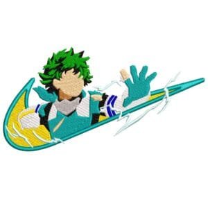 Midoriya Swoosh Embroidery Design - My Hero Academia Nike Anime Embroidery Design