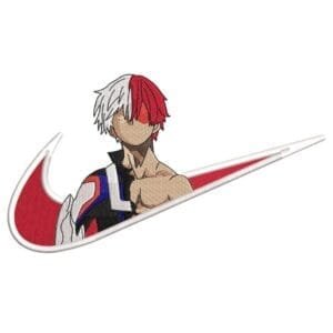 Todoroki Swoosh Embroidery Design - My Hero Academia Nike Anime Embroidery Design