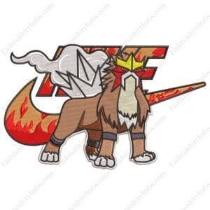 Entei Nike Embroidery Design - Pokemon Nike Anime Embroidery Design