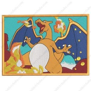 Charizard Embroidery Design - Pokemon Anime Embroidery Design