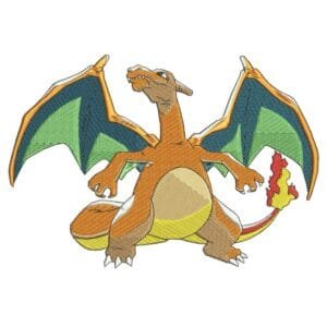 Charizard Embroidery Design - Pokemon Anime Embroidery Design