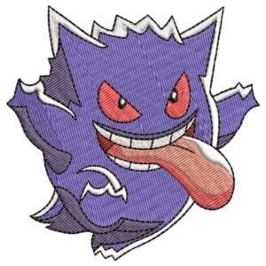 Gengar Embroidery Design - Pokemon Anime Embroidery Design