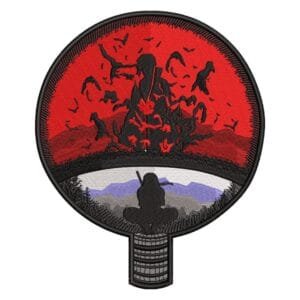 Itachi Uchiha Symbol Embroidery Design - Naruto Anime Embroidery Design