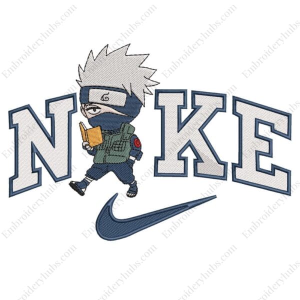 Kakashi Nike Embroidery Design - Naruto Nike Anime Embroidery Design