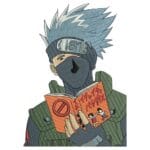 Kakashi Reading Embroidery Design - Naruto Anime Embroidery Design