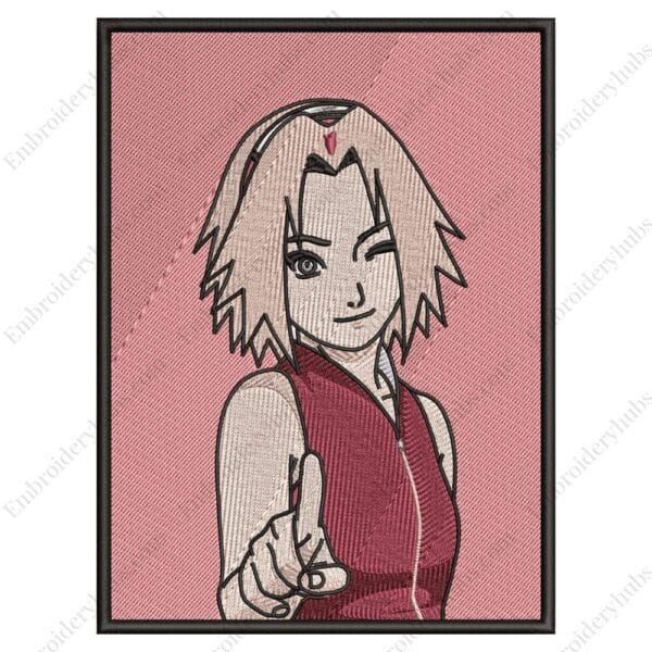 Sakura Haruno Embroidery Design - Naruto Anime Embroidery Design
