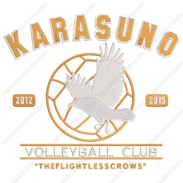 Karasuno Volleyball Club Embroidery Design - Haikyuu Anime Embroidery Design