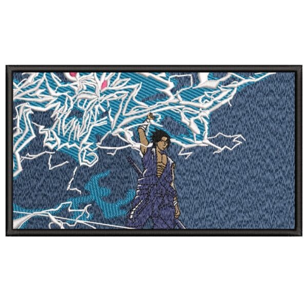 Sasuke Attack Embroidery Design - Naruto Anime Embroidery Design