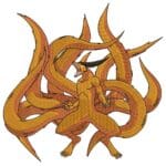 Kurama Nine Tails Embroidery Design - Naruto Anime Embroidery Design