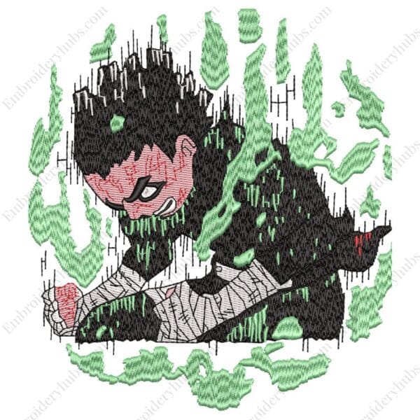 Rock Lee Embroidery Design - Naruto Anime Embroidery Design
