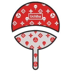 Uchiha Crest LV Embroidery Design - Naruto Anime Embroidery Design