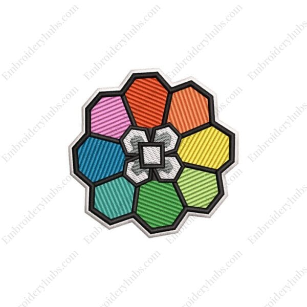 Rainbow Badge Embroidery Design - Pokemon Anime Embroidery Design
