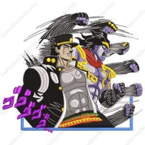 Jotaro Kujo Embroidery Design - JoJo's Bizarre Adventure Anime Embroidery Design