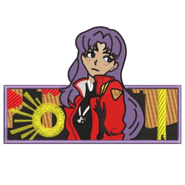 Misato Katsuragi Embroidery Design - Evangelion Anime Embroidery Design
