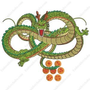 Shenron Embroidery Design - Dragon Ball Anime Embroidery Design