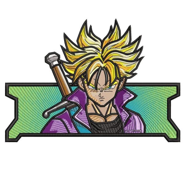 SSJ Trunks Embroidery Design - Dragon Ball Anime Embroidery Design