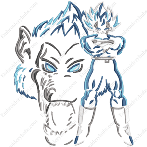 Vegeta Monkey Embroidery Design - Dragon Ball Anime Embroidery Design