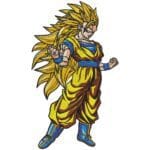 SSJ3 Goku Embroidery Design - Dragon Ball Anime Embroidery Design