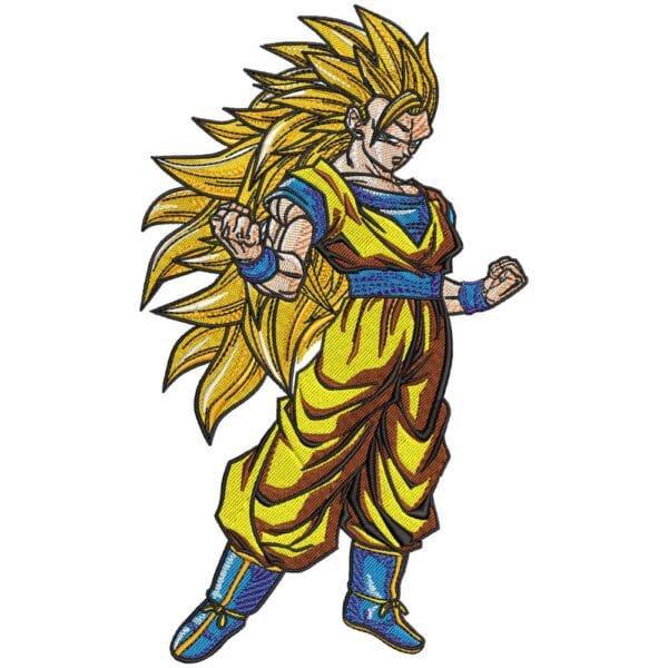 SSJ3 Goku Embroidery Design - Dragon Ball Anime Embroidery Design