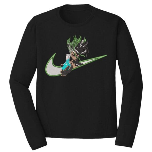 Senku Swoosh Embroidery Design - Dr. Stone Nike Anime Embroidery Design