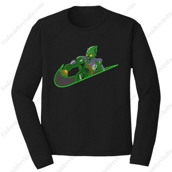 Green Goblin Swoosh Embroidery Design - Spiderman Nike Supervillian Embroidery Design