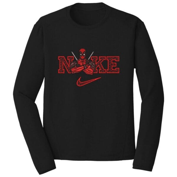 Deadpool Nike Embroidery Design - Deadpool Nike Superhero Embroidery Design