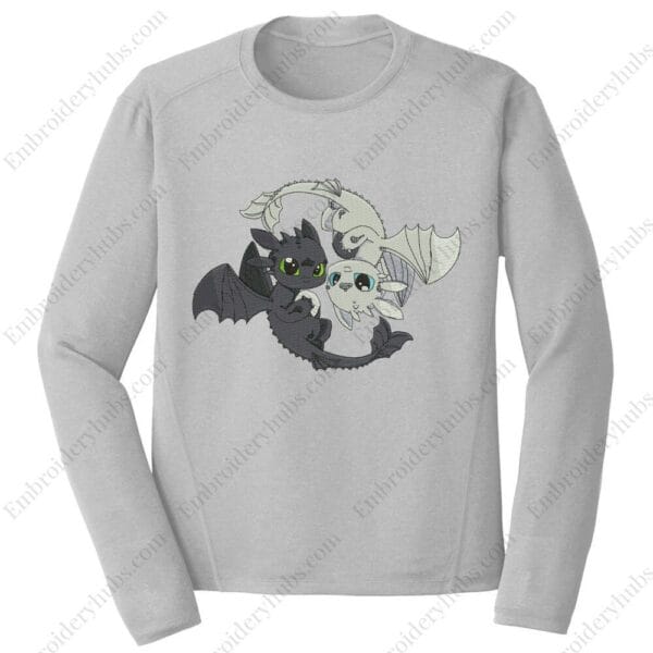 Toothless & Light Fury Embroidery Design - How to Train a Dragon