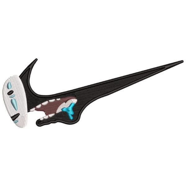 No Face Swoosh Embroidery Design - Spirited Away Nike Anime Embroidery Design