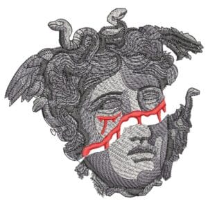 Medusa Embroidery Design - Greek Gods Embroidery Design