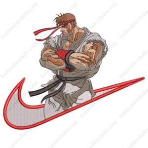 Ryu Swoosh Embroidery Design - Street Fighters Nike Embroidery Design