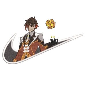 Zhongli Swoosh Embroidery Design - Genshin Impact Nike Embroidery Design