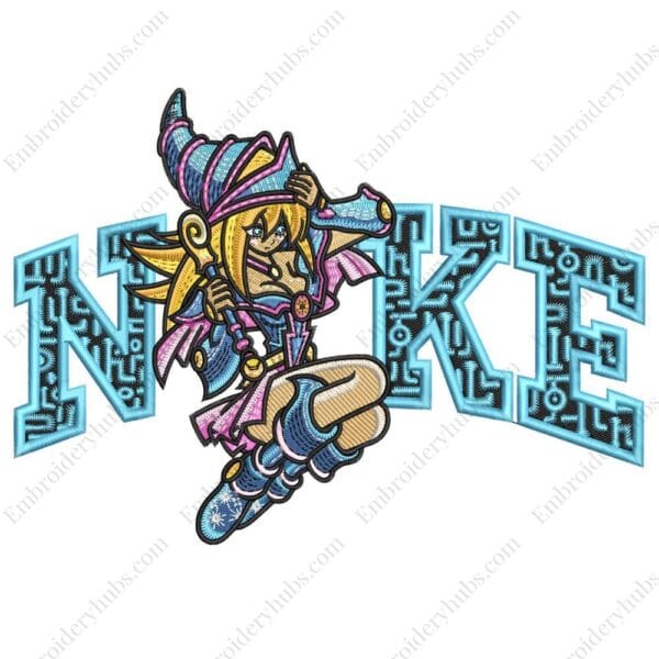 Dark Lady Mage Nike Embroidery Design - Yu-Gi-Oh! Nike Anime Embroidery Design
