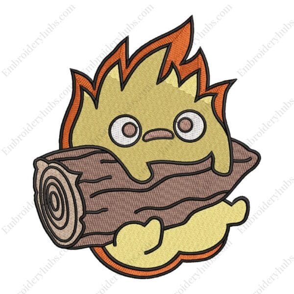 Calcifer Embroidery Design - Howl's Moving Castle Anime Embroidery Design