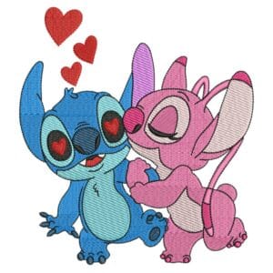 Stitch Angel Love Embroidery Design - Lilo & Stitch