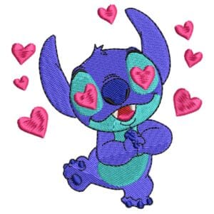 Stitch Hearts Embroidery Design - Lilo & Stitch