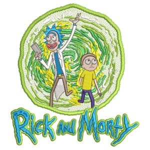 Rick Morty Portal Embroidery Design - Rick & Morty