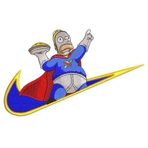 Homer Pie Swoosh Embroidery Design - Simpsons