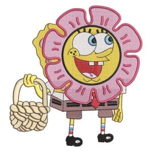 Spongebob Flower Embroidery Design - Spongebob Squarepants