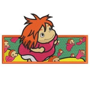 Ponyo Fly Embroidery Design - Ponyo Anime Embroidery Design