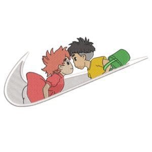 Ponyo Fly Embroidery Design - Ponyo Anime Embroidery Design